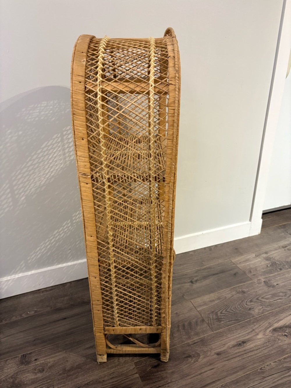 Vintage Rattan wicker shelf free standing floor shelf boho furniture - Picture 7 of 16